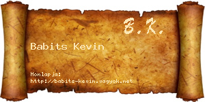 Babits Kevin névjegykártya