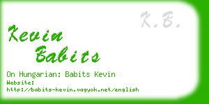 kevin babits business card
